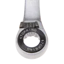 Adjustable wrench with ratchet and retaining ring. - 9