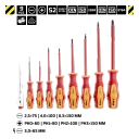 VDE screwdriver set, conforming to standards DIN ISO 2380 and DIN ISO 8764. - 1