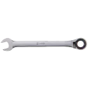 Adjustable wrench with ratchet and retaining ring. - 1
