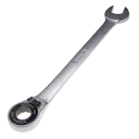 Adjustable wrench with ratchet and retaining ring. - 6