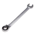 Adjustable wrench with ratchet and retaining ring. - 2