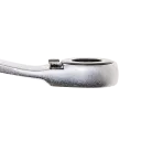 Adjustable wrench with ratchet and retaining ring. - 10