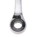 Adjustable wrench with ratchet and retaining ring. - 5