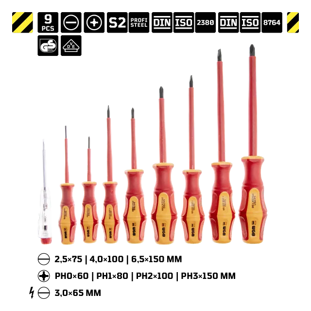 VDE Schraubendreher-Set, DIN ISO 2380, DIN ISO 8764